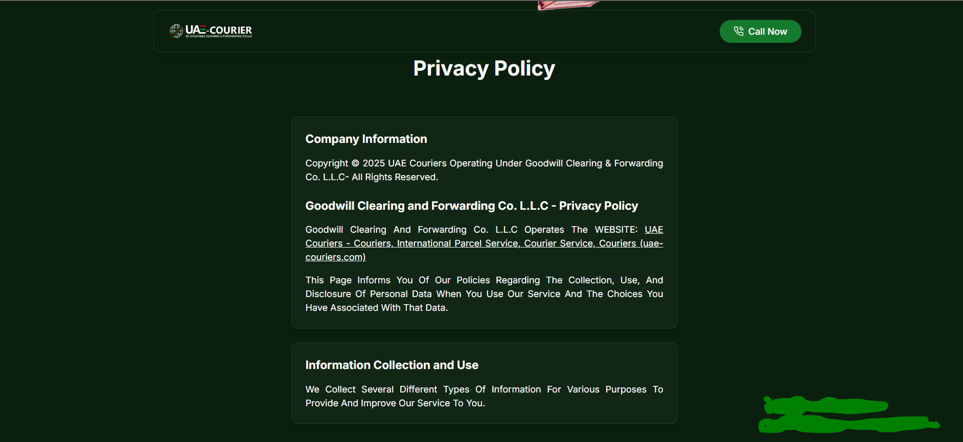 UAE Couriers Homepage